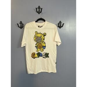 Black Pike Savage Teddy Bear T-Shirt Short Sleeve White Size Medium NWT